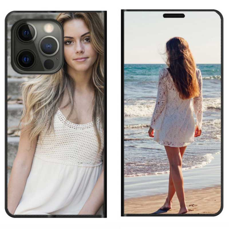 Etui iPhone 15 Pro rabattable personnalisé recto verso