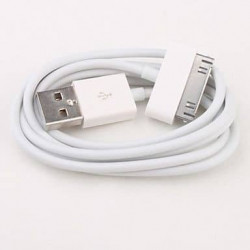 CABLE USB blanc pour iPhone 3, 3gs, 4, 4S et iPod touch 2, 3, 4 et iPad 1, 2, 3
