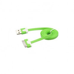CABLE USB LUXE de couleur verte et blanche pour iPhone 3, 3gs, 4, 4S et iPod touch 2, 3, 4 et iPad 1, 2, 3