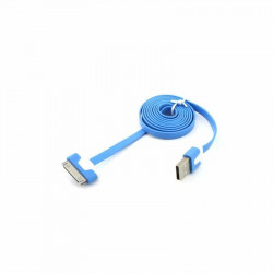CABLE USB LUXE de couleur bleue et blanche pour iPhone 3, 3gs, 4, 4S et iPod touch 2, 3, 4 et iPad 1, 2, 3