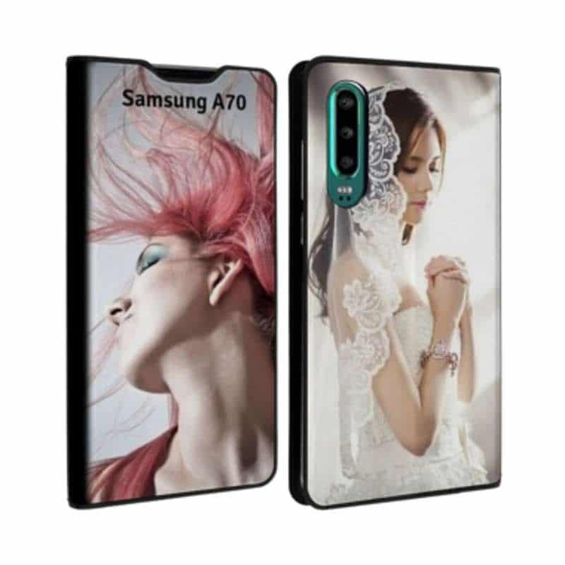 Etui rabattable portefeuille personnalisé pour Samsung Galaxy A70