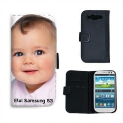 Etui rabattable portefeuille personnalisé pour Samsung Galaxy S3 à l'aide d'une photo
